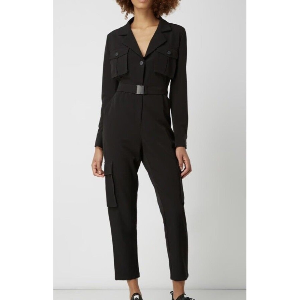 BARDOT BETHANY CARGO JUMPSUIT,BLACK ,XS,MSRP-$139